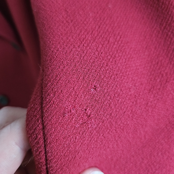 Women's Vintage J. Crew Red Double-Breasted Coat - Picture 4 of 14